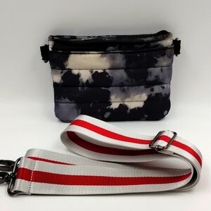 Think Royln bum bag crossbody purse wide strap black tie dyed small